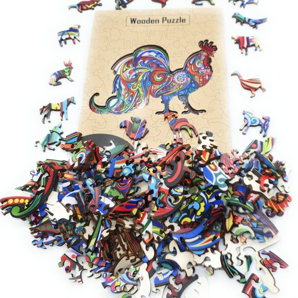 Suvira Animal Wooden Puzzle - Engaging, Educational, Roster - Picture 4 of 4